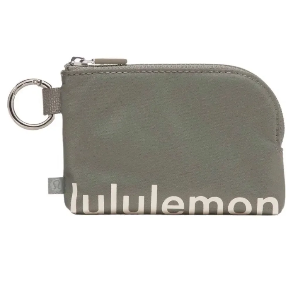 Lululemon Clippable Card Pouch Grey Sage / Light Ivory